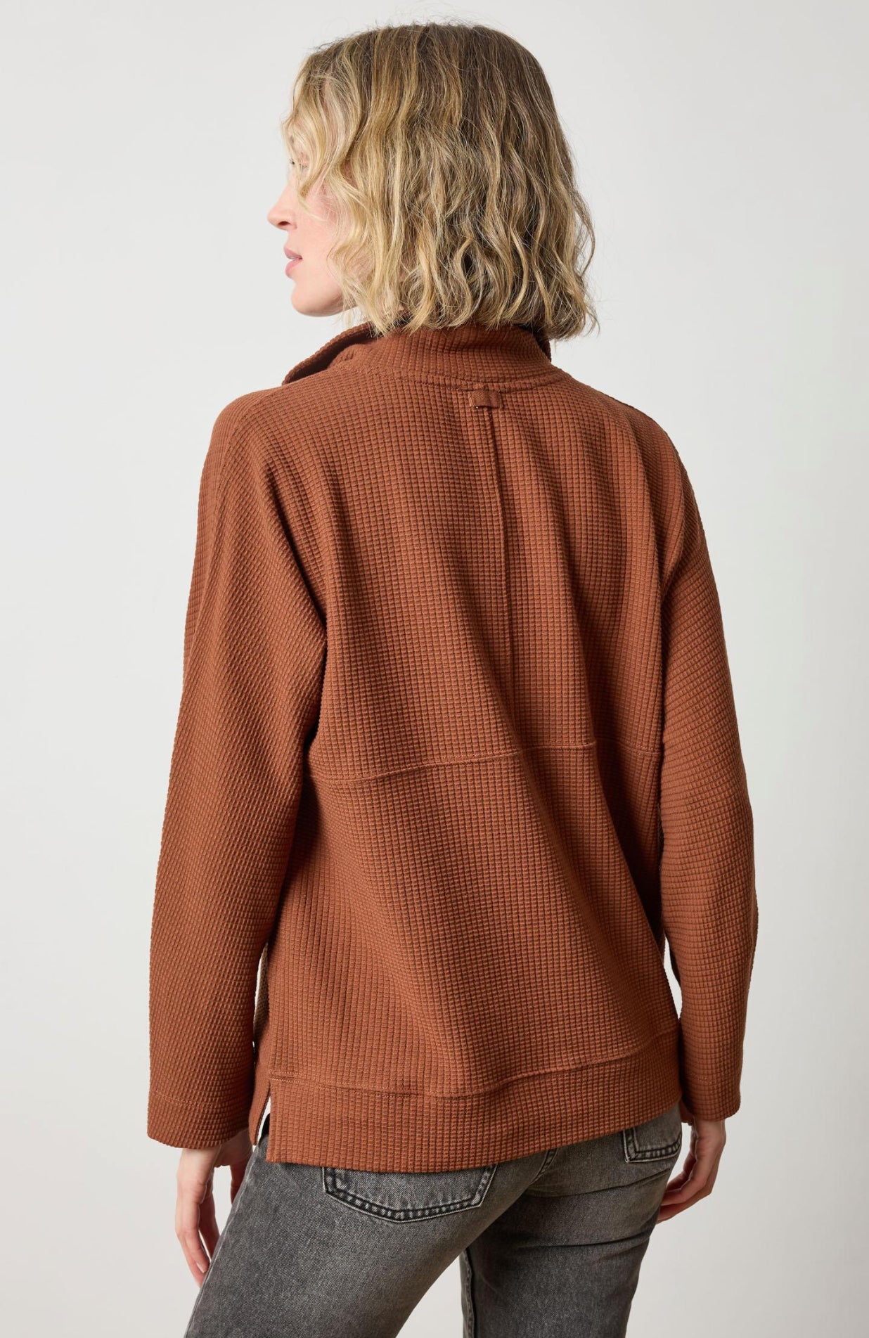 Lilla P Dolman Oversized Half Zip: Praline
