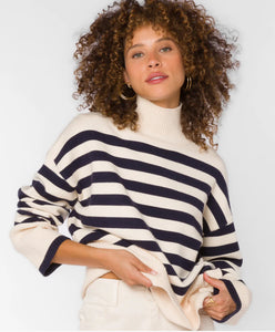 Velvet Heat Caden stripe l/s sweater
