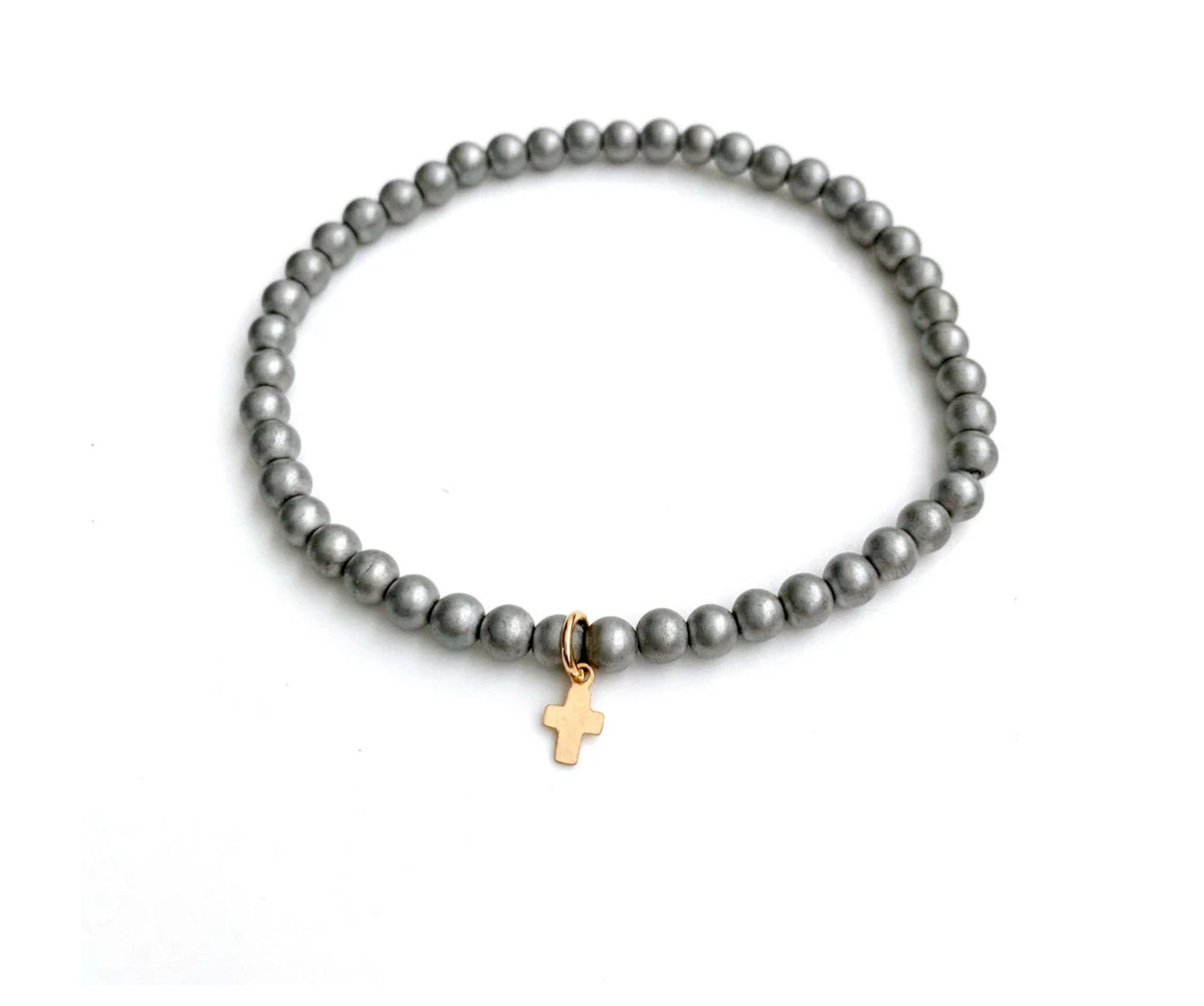 Erin GrayLUXE CROSS BRACELET IN LIGHT GRAY