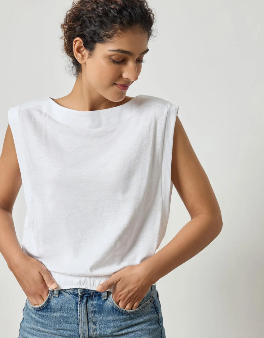 Lilla P Elastic Hem Boatneck Top