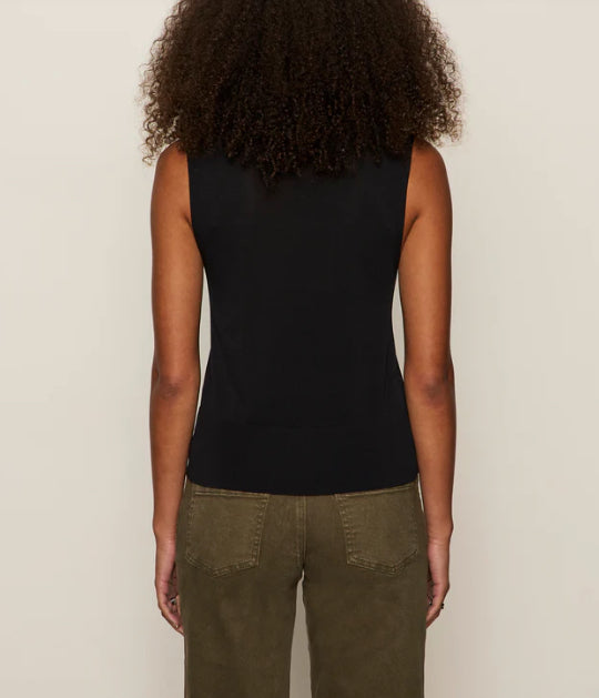 Sanctuary KNITTED BUTTON FRONT TOP BLACK