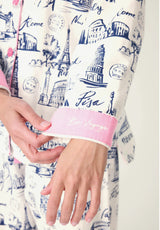 Pj Salvage White Cloud Bon Voyage 3-Piece Flannel PJ Set