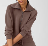 Spanx AIR ESSENTIAL Smoke Half Zip Top