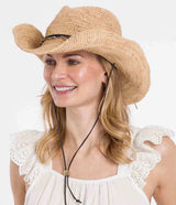 MOLDABLE LOEVENICH COWBOY HAT WITH CHIN STRAP
100% straw
