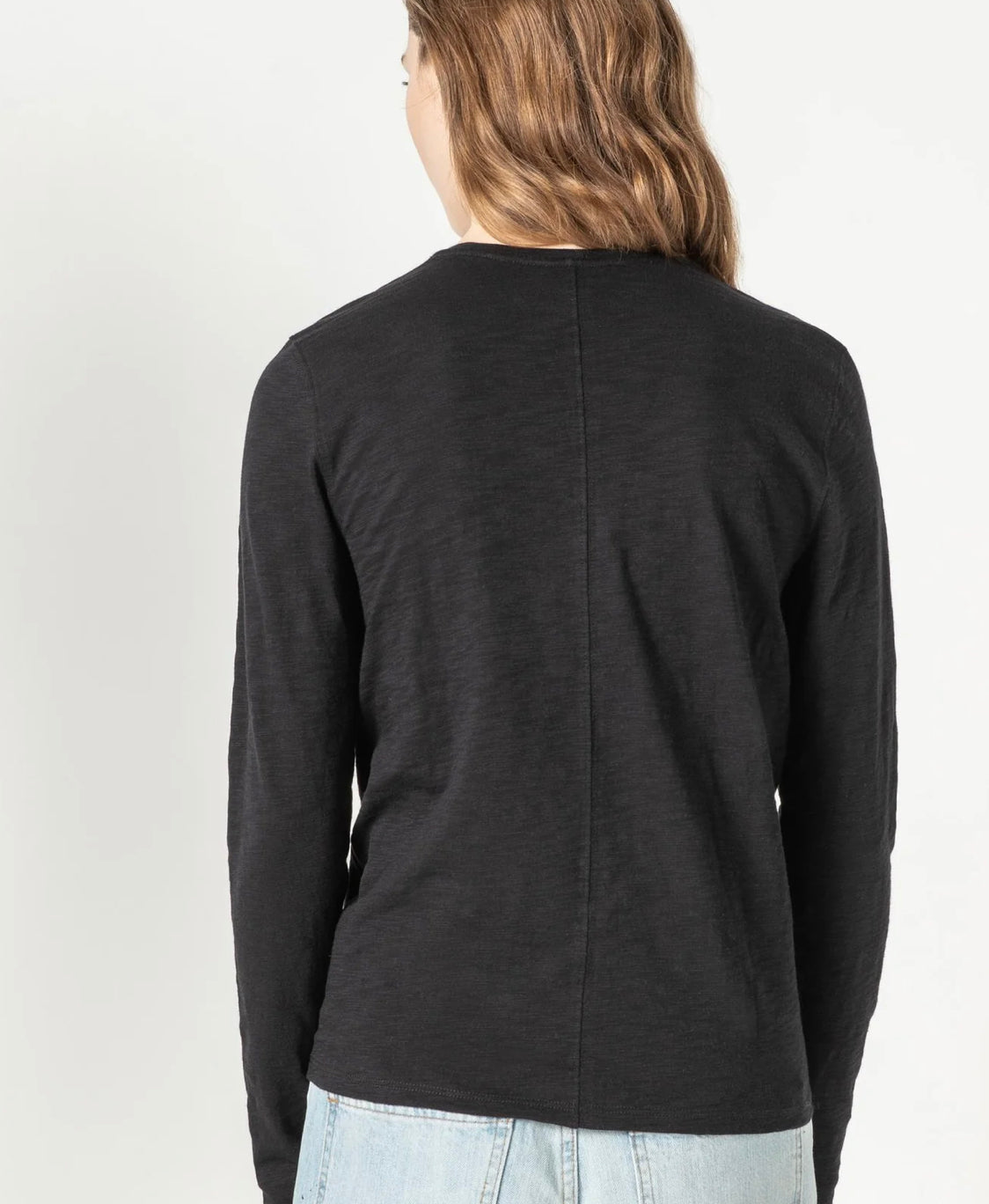 Lilla P Back Seam Long Sleeve V-Neck