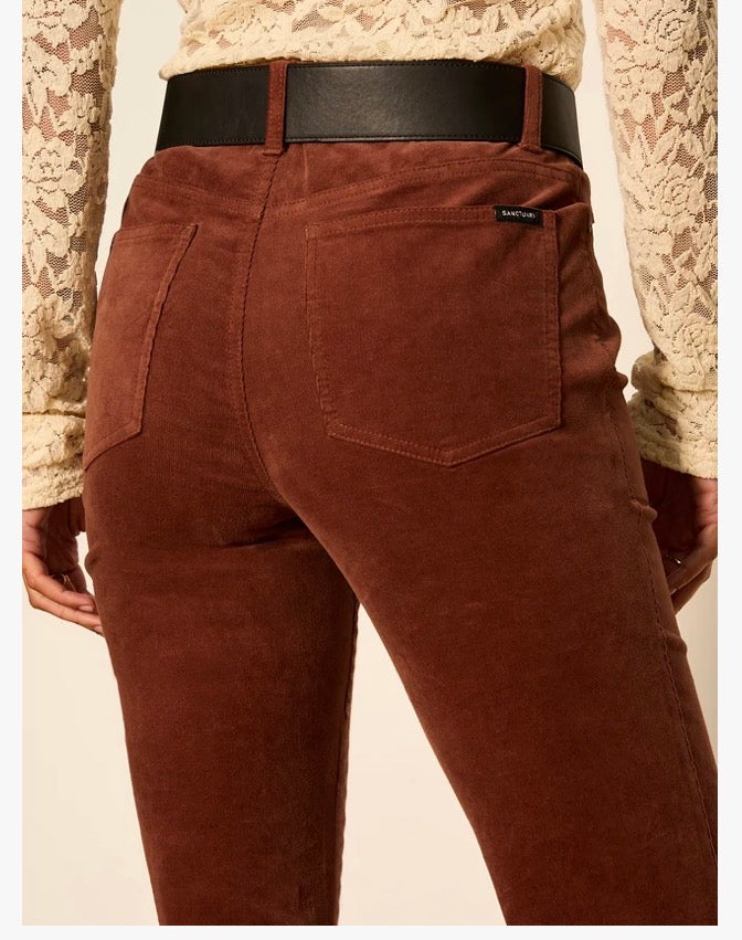 Sanctuary Play Date Corduroy Bootcut Burnt Cocoa