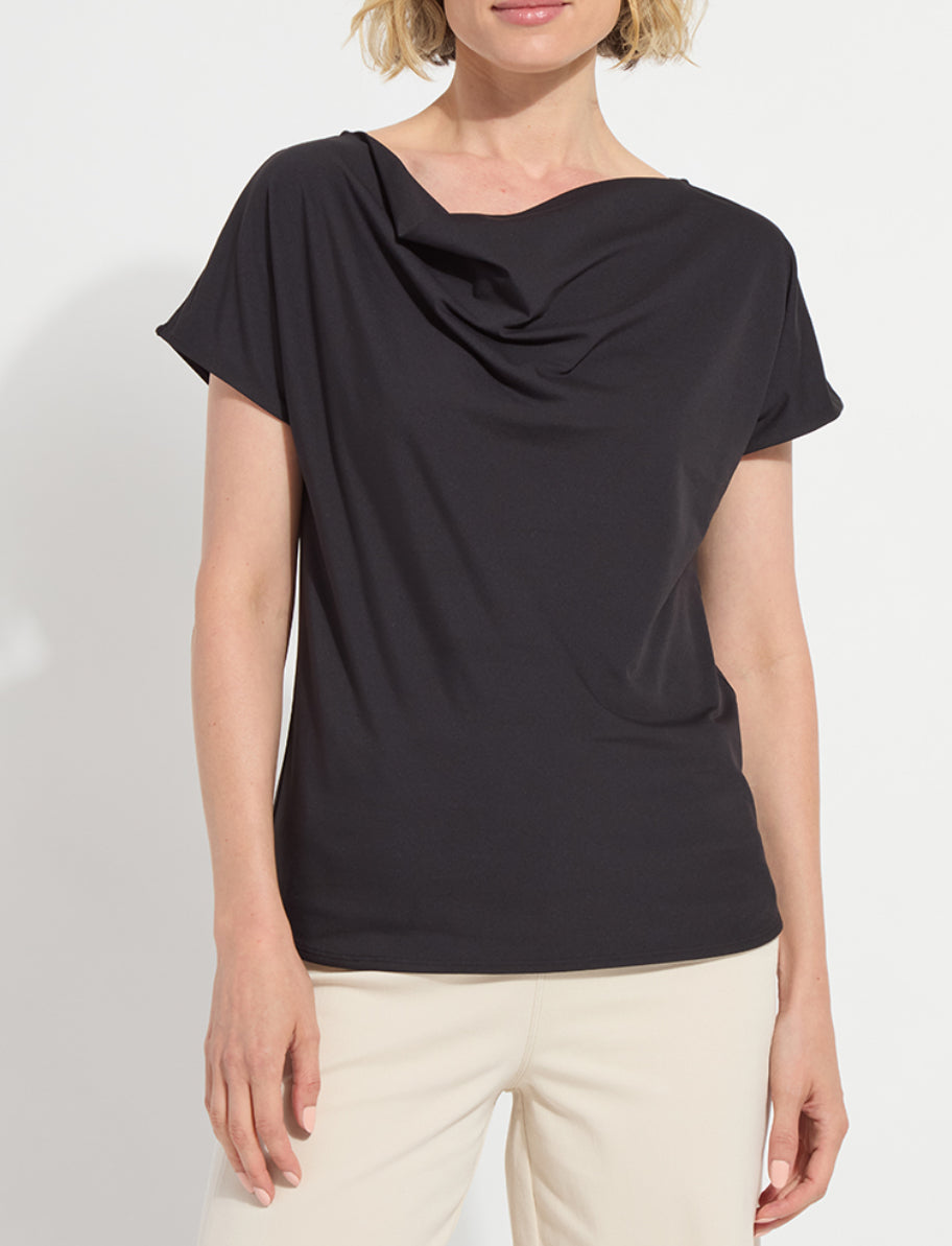 Lysse Ensley Cowl Neck Top black