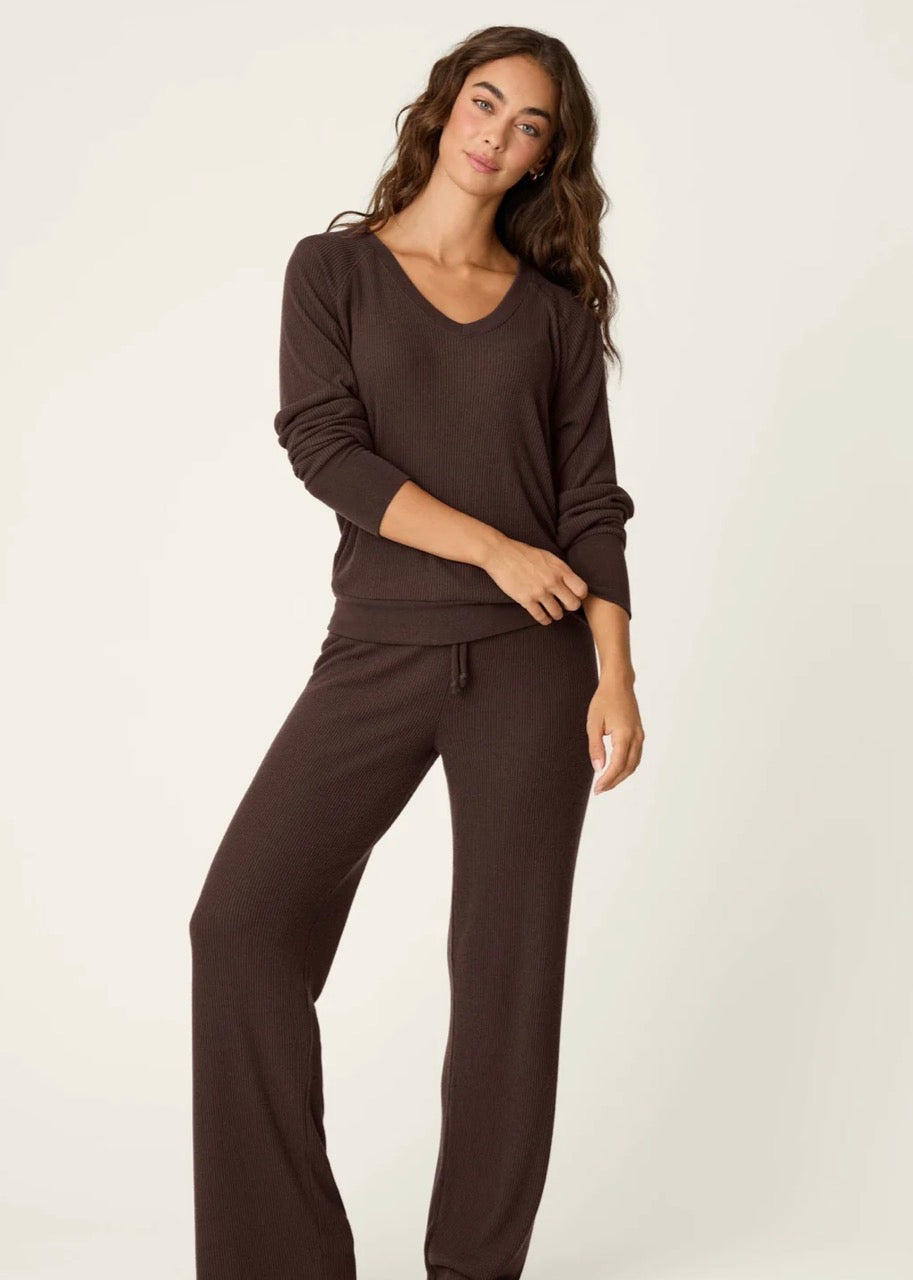 Pj Salvage l/s textured essentials  top and bottom set