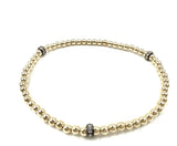 Erin Gray 3mm karma glitter gold filled bead bracelet