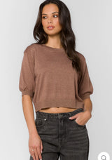 Velvet Heart Fendy Cognac Short Crop sweater