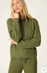PJ Salvage Olive Chenille l/s top