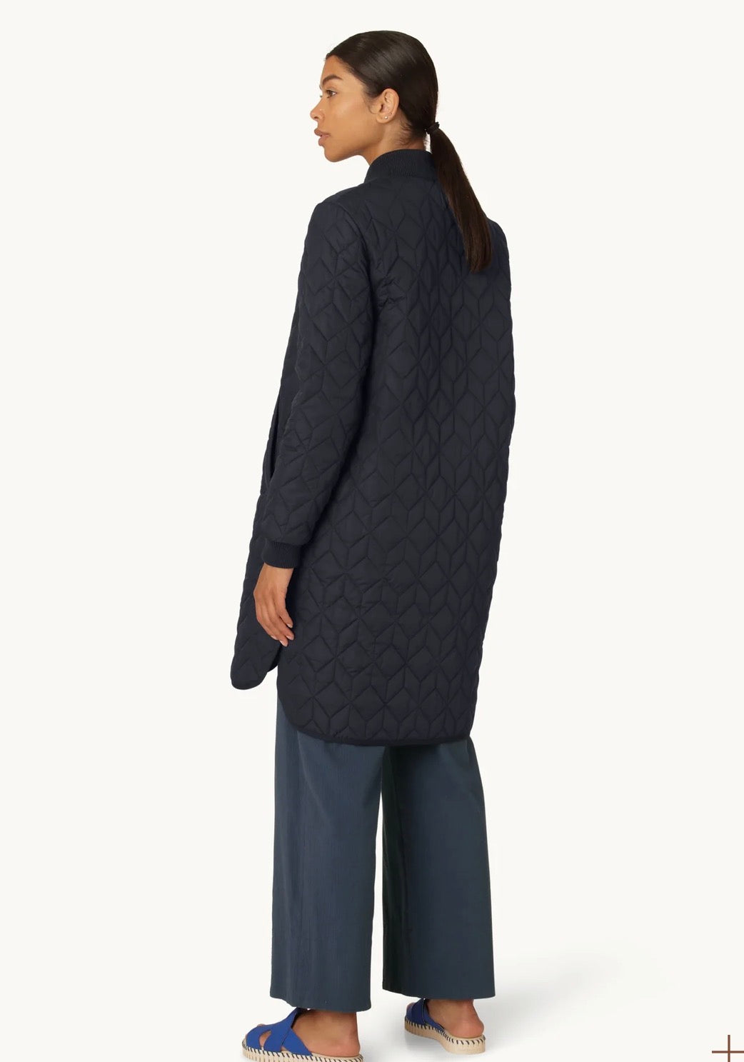 Isle Jacobsen Padded Quilt Coat Dark Indigo