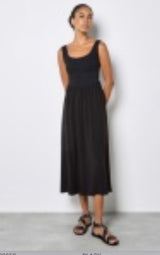 Apricot Corset Woven Skirt MIDI Dress