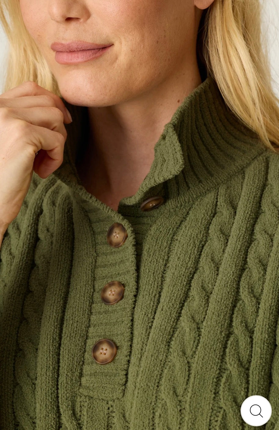 PJ Salvage Olive Chenille l/s top