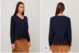 Fifteen Twenty Navy Lace Layer Sweater