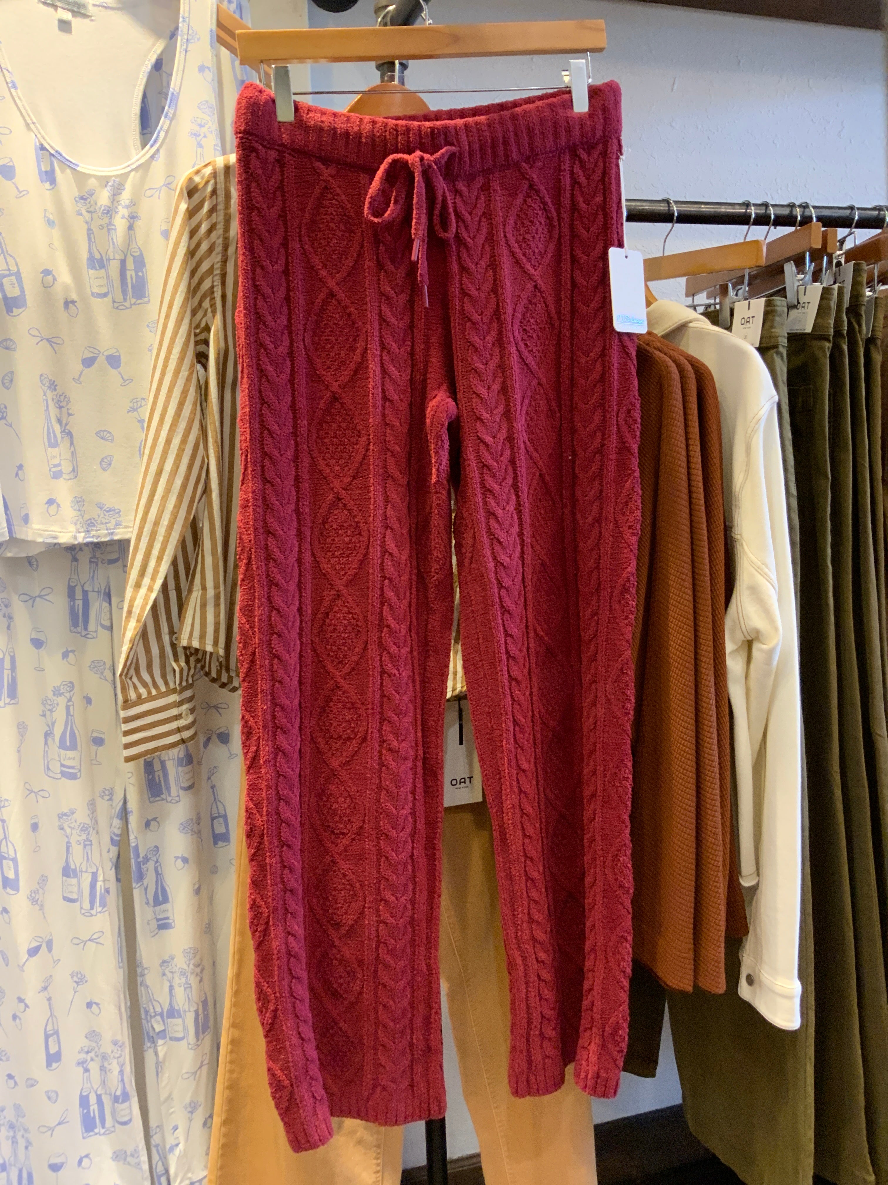 PJ Salvage Chenille Cable Knit pants