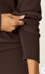 Pj Salvage l/s textured essentials  top and bottom set