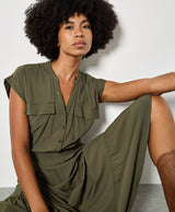 Apricot Tiered Utility Midaxi Dress