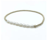 Erin Gray PETITE ROW RICE PEARL BRACELET WITH 14K GOLD-FILLED BEADS