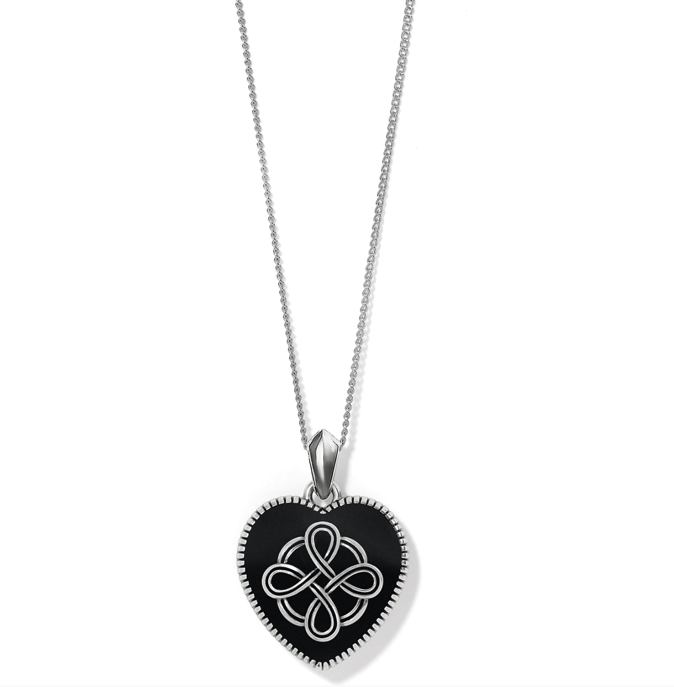Brighton Interlok noir reversible heart necklace jm7419