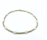 Erin gray petite patterned rice pearl bracelet with 14k golf filled beads