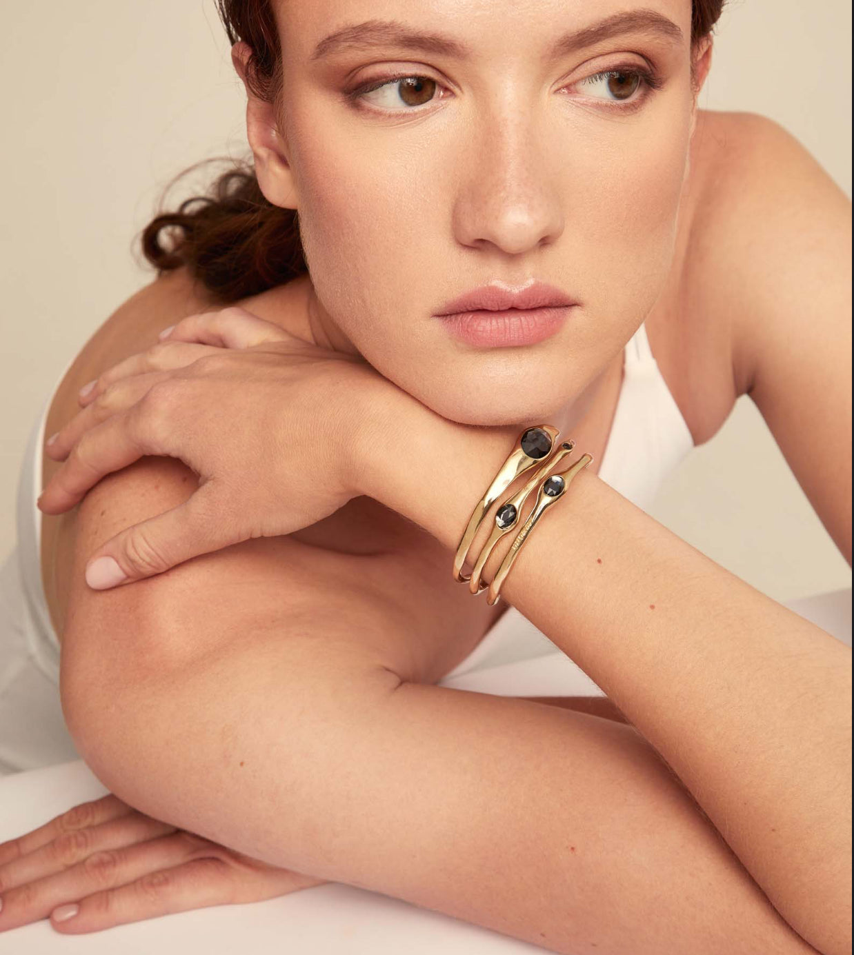 Uno De 50 Bangle bracelet with crystals