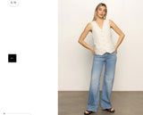 Sanctuary Relaxed Modern Vest Natural Metallic Stripe