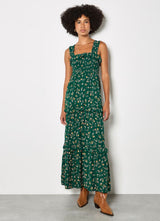 Apricot Ditsy Floral Smock Maxi Dress