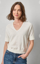 lilla P V Neck Saddle Sweater