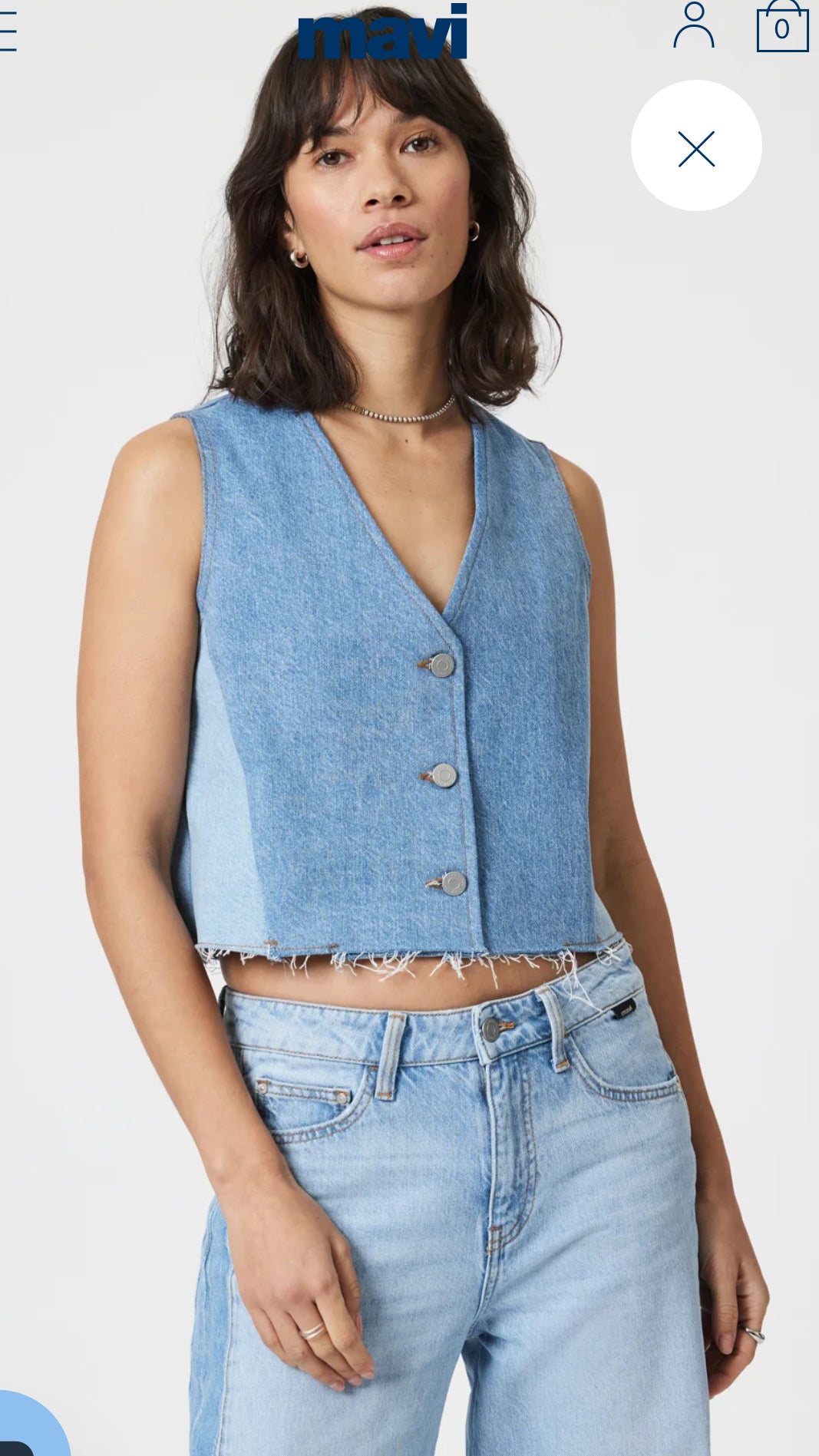 Mavi Peony vest