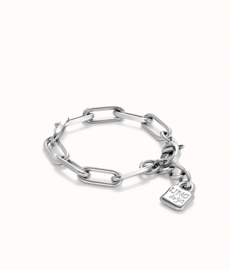 Uno de 50 paper clip link bracelet silver