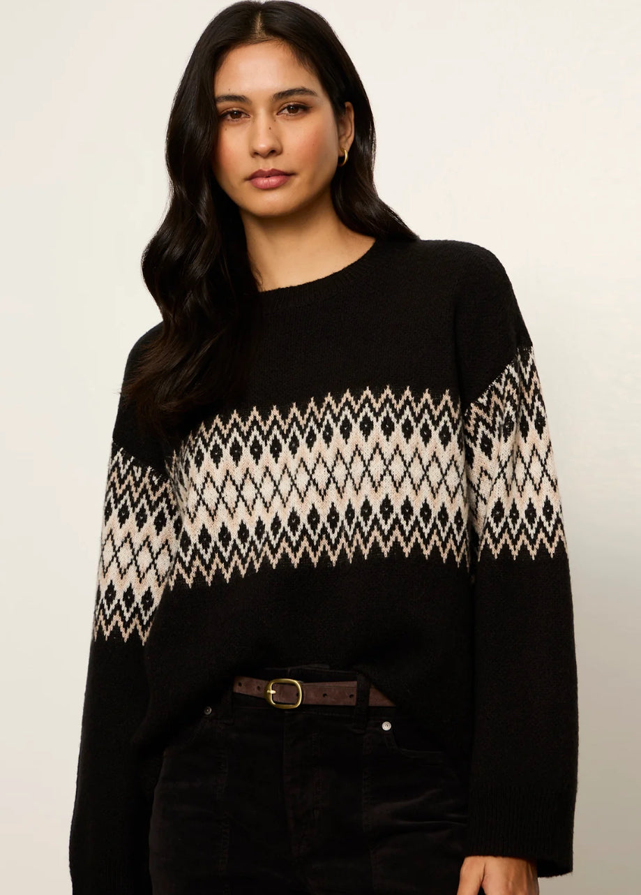 Sanctuary Argyle Pullover Black