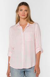 Velvet Heart Striped Candy Pink shirt
