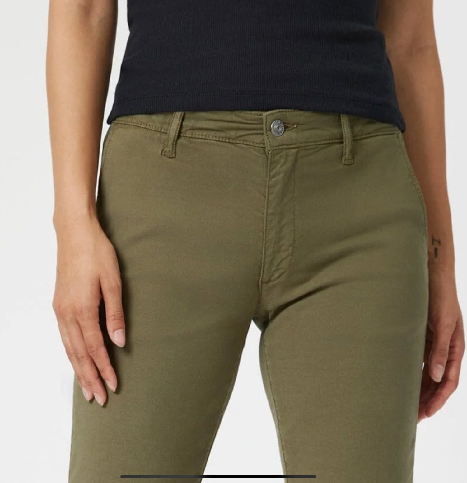 Mavi Brooke Slim green twill