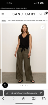 Sanctuary, the linen Marine wide leg, Kalamata