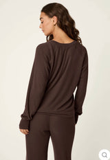 Pj Salvage l/s textured essentials  top and bottom set