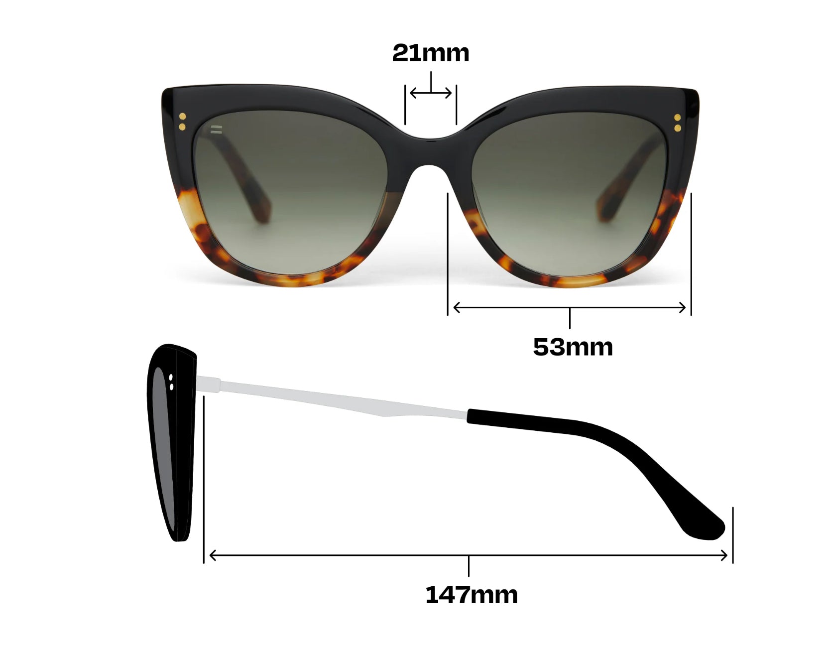 Toms Sophia Sunglasses Black Tort