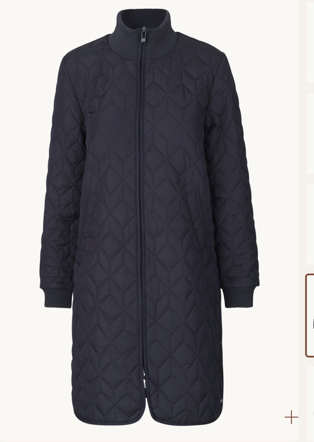 Isle Jacobsen Padded Quilt Coat Dark Indigo