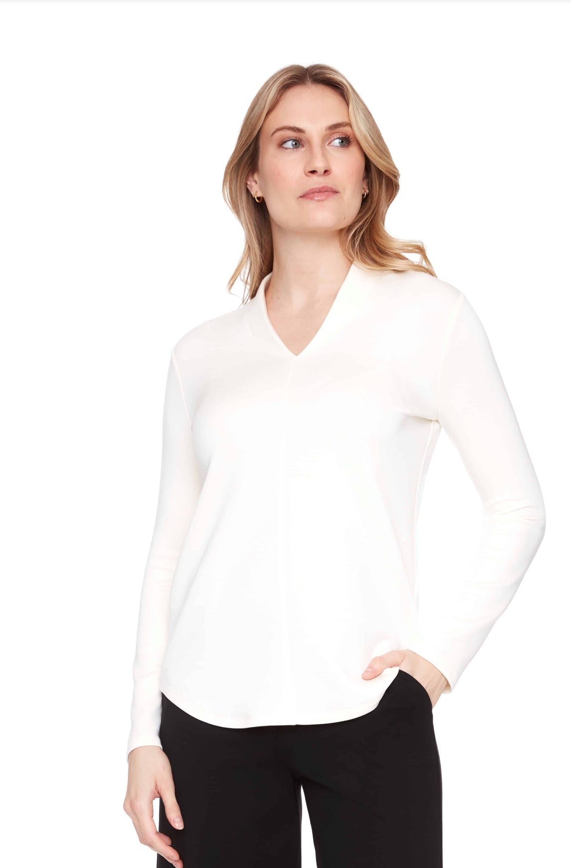 Up! Butter Long-Sleeve V-Neck Top