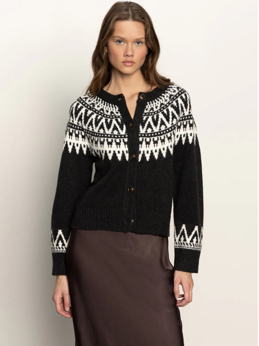 Sanctuary Fairisle Crewneck Cardi Ink Multi