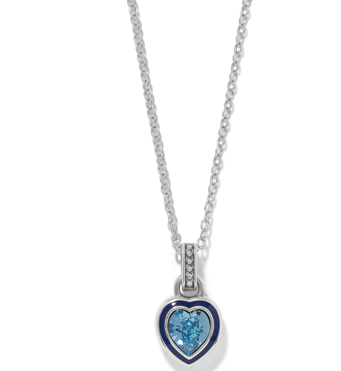 Brighton HaloGemma Petite Heart Aqua Necklace