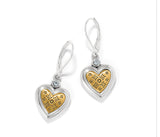Brighton Mosaic Heart Two Tone Leverback Earrings JA0025