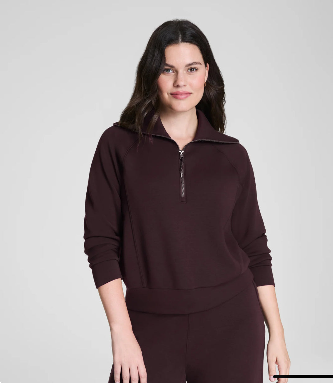 Spanx Half Zip Truffle Brown