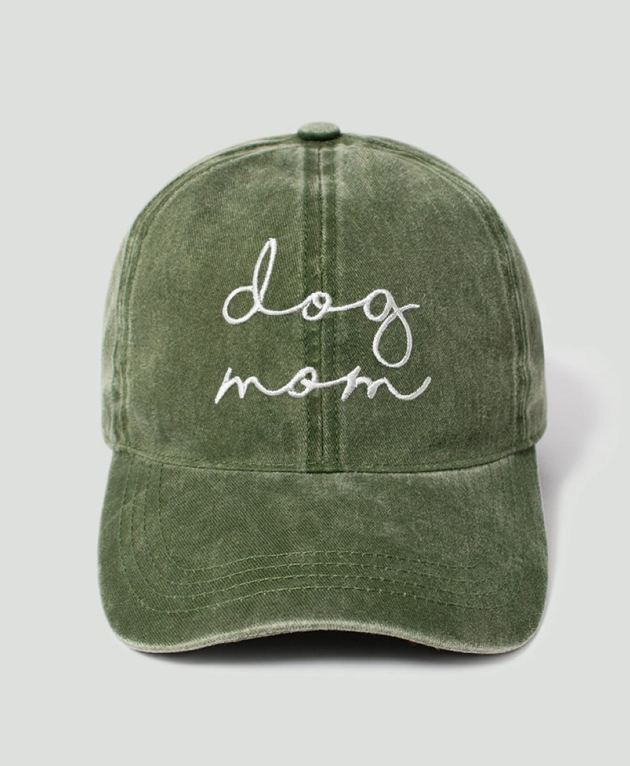 Dog mom script baseball hat