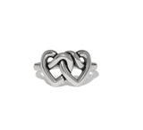 Brighton interlock hearts silver ring J63710