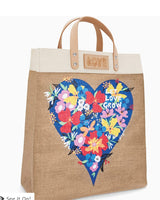 Brighton Let Love Grow Burlap Tote
