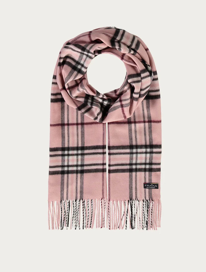 Fraas Cashmink scarf pink plaid