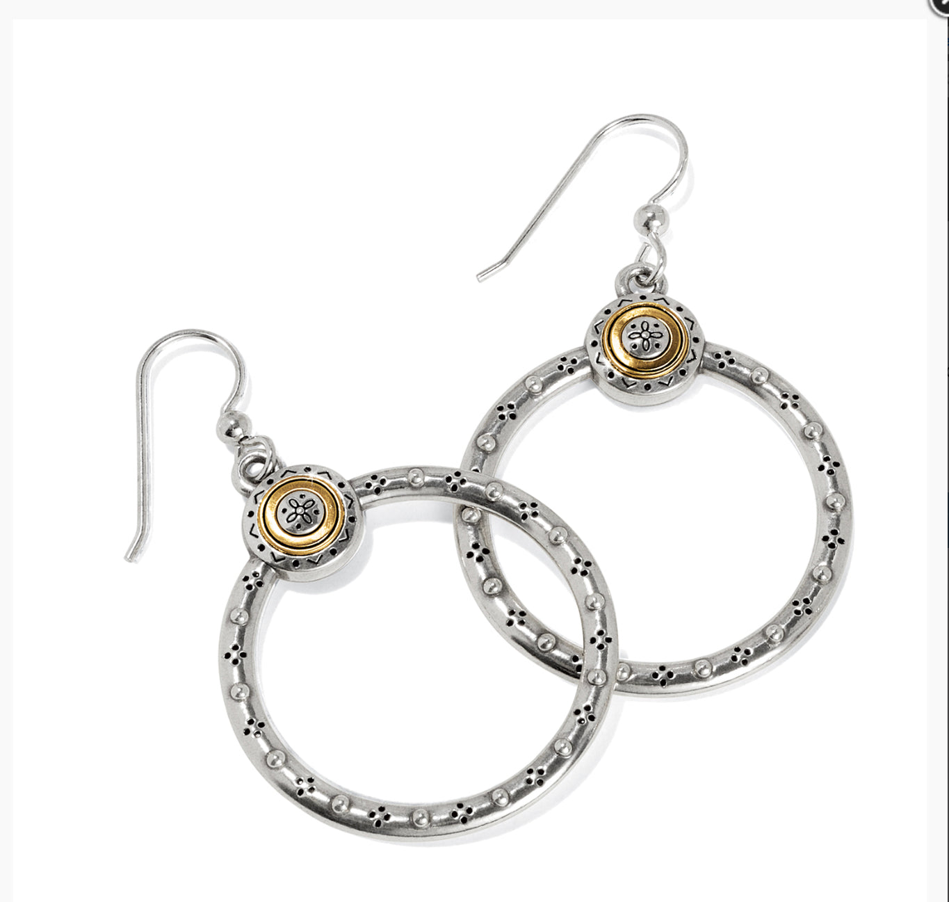 Brighton Mosaic Two Tone French Wire Hoop Earrings JA9924