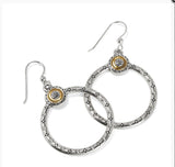 Brighton Mosaic Two Tone French Wire Hoop Earrings JA9924