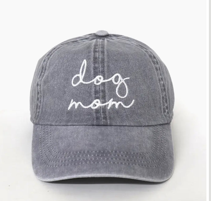 Dog mom script baseball hat